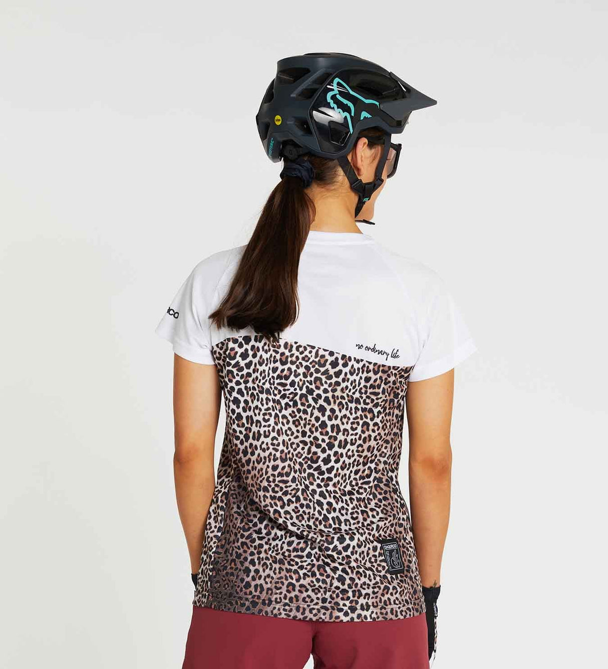 חולצת רכיבה קצרה נשים Leopard