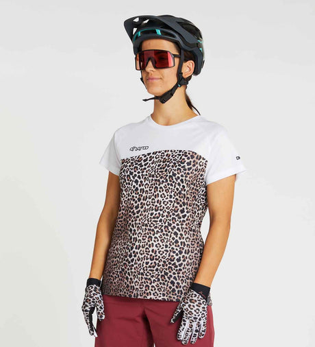 חולצת רכיבה קצרה נשים Leopard