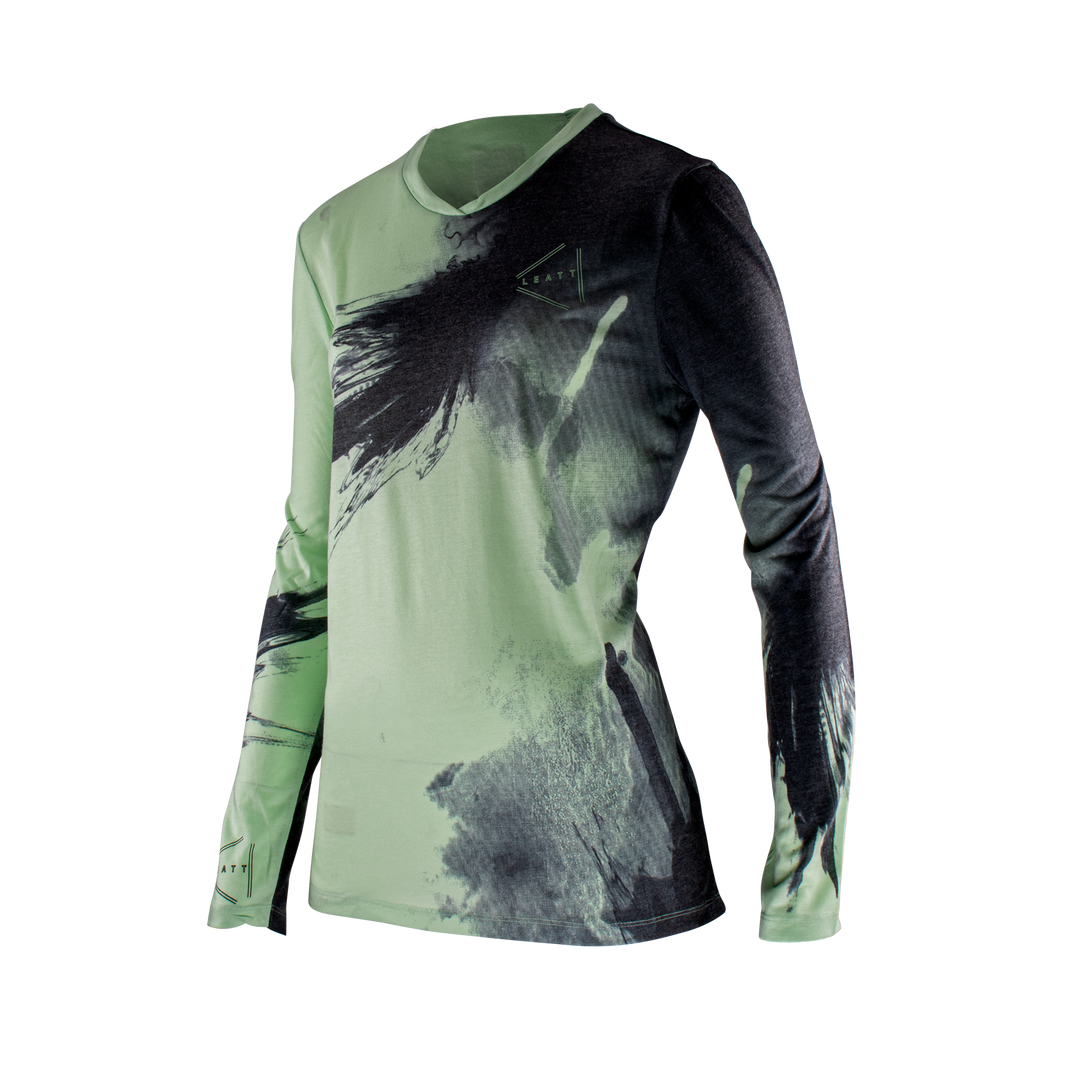חולצת רכיבה נשים שרוול ארוך MTB Gravity 2.0 Mint
