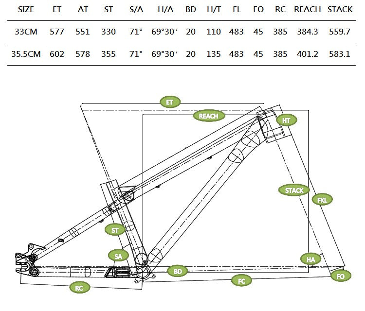 3Lines TD300s Dirt Jump Frame - Green